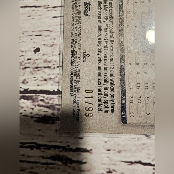 Tyler Holton rc 2024 Topps Update Series  #US33 Detroit Tigers vintage stock /99 - Picture 3 of 3